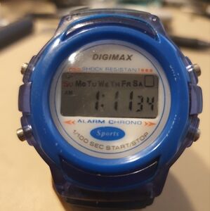 10/$20 Digimax Blue/White Digital Alarm Chrono Men's Watch